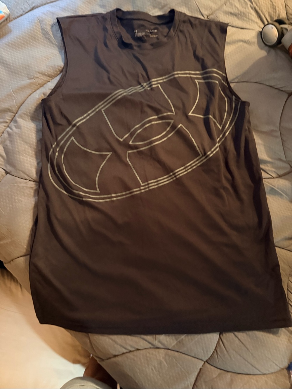 Under Armour Black Sleeveless Tank Top with Gray Logo